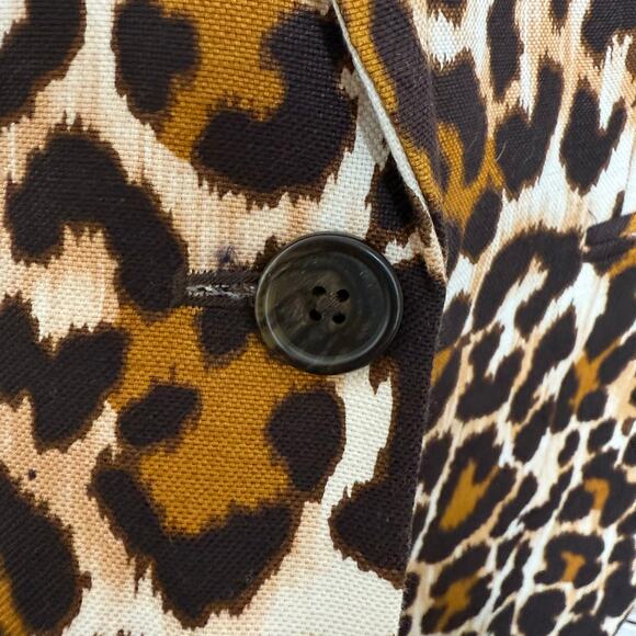 J. CREW Women's Size 8 Linen Parke Blazer Jacket Animal Print Cheetah Leopard - Picture 15 of 16